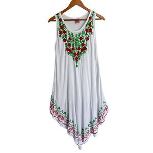 Floral embroidered sundress coverup